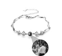 Collier avec pendentif personnalisable avec projection de photo - Bijoux pour amoureuse ou petite amie - Couple romantique - Cadeau photo personnalisé pour la fête des mères (A)