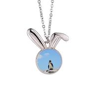 Collier avec pendentif pingouin océan Antarctique Science Nature Image Lapin Bijoux Cadeau