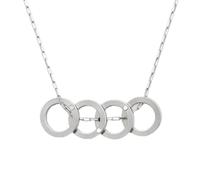 Collier avec pendentif pliable en acier inoxydable pour briser le verre | Pivot à 4 anneaux avec chaîne en acier titane de 70,1 cm