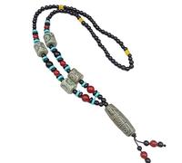 Collier avec Pendentif Porte-Bonheur En Perles Dzi À Neuf Yeux pour Hommes et Femmes, Style Bohème, Fait À La Main, Bouddhisme Tibétain, Agate, Jade, Chaîne De Pull, Amulette Feng Shui, Bijoux
