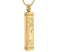 Collier avec pendentif pour cendres d'un être aimé, urne, arbre de vie, unisexe, petit récipient de crémation de cendres, bijou commémoratif VCCWYQK, 0.46*1.52inch, Acier inoxydable, Il ne s'agit pas