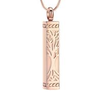 Collier avec pendentif pour cendres d'un être aimé, urne, arbre de vie, unisexe, petit récipient de crémation de cendres, bijou commémoratif VCCWYQK, 0.46*1.52inch, Acier inoxydable, Il ne s'agit pas