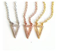 Collier avec pendentif pour femme, bijou élégant, simple et classique, breloque micro-pavée en forme de triangle, cadeau pour petite adolescente, argent sterling 925, motif géométrique, adorable