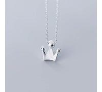 Collier avec pendentif pour femme, élégant et tendance, en argent sterling 925, avec perles en forme de couronne, idéal pour les fêtes, bijoux fins et accessoires minimalistes.