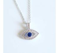 Collier avec pendentif pour femme, élégant et tendance, en argent sterling 925, bijou simple contre le mauvais œil, yeux bleus