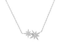 Collier avec pendentif pour femme, exquis et tendance, en argent sterling 925, en forme de feuille, pendentif étoile en zircon brillant, bijoux de mariage, cadeau surprise d'anniversaire