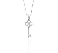 Collier avec pendentif pour femme, tendance, élégant, breloque, cristal, clé, pendentif, collier, argent, chaîne courte, ras du cou, femmes, petites clés, breloques, bijoux fantaisie, fête