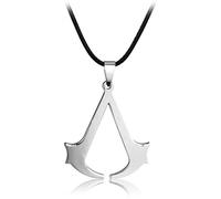 Collier avec pendentif pour les fans d'Assassin's Creed - En acier inoxydable - De qualité supérieure - Argenté - Symbole -
