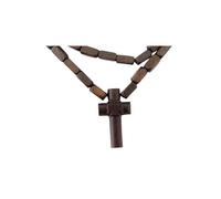 Collier avec pendentif religieux chrétien orthodoxe grecque double face croix en bois / 11