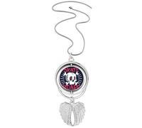 Collier avec pendentif représentant un totem squelette indien avec ailes d'ange