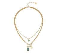 Collier avec pendentif robuste et réglable avec pierres de lune superposées et accessoire de demoiselle d'honneur, fournitures de fête, collier vintage, taille unique, Comme décrit, Comme décrit.
