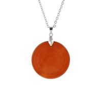 Collier Avec Pendentif Rond en Forme de Disque Magique pour Homme et Femme|Breloque en Cristal Naturel Avec Chaîne en Argent,Amulette en Perles de Pierres Précieuses pour La Méditation et L'Équil