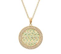 Collier avec pendentif rond en forme de fleurs de style médiéval avec chaîne réglable de 50 cm et fermoir mousqueton personnalisé, cadeau commémoratif pour couple d'amitié, à porter au quotidien