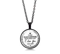 Collier avec pendentif rond pour ma Ne jamais oublier que je t'aime maman colliers rétro pull