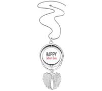 Collier avec pendentif rotatif en forme d'ailes d'ange pour célébrer la fête du travail