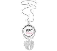 Collier avec pendentif rotatif en forme d'ailes d'ange pour célébrer la fête nationale