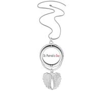 Collier avec pendentif rotatif en forme d'ailes d'ange pour célébrer la Saint-Patrick