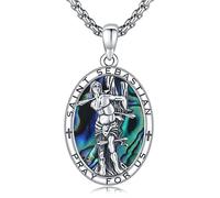 Collier avec pendentif Saint Michel/St Christoper/Saint Sébastien/Guadalupe/Ange gardien/Père Noël/Jude/Joseph en argent sterling 925 pour homme et femme, Argent sterling, Argenté