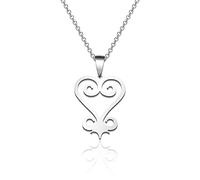 Collier avec pendentif Sankofa Adinkra en acier inoxydable Symbole d'Afrique de l'Ouest, Acier inoxydable, Pas de gemme
