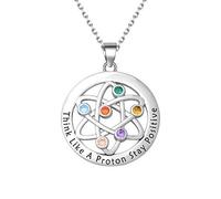 Collier avec pendentif scientifique atomique - pour un chimiste, un proton et un bon maintien