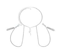 Collier avec pendentif serpent - Chaîne de poitrine en métal brillant avec pompons en forme de serpent - Accessoires de bijoux pour femme et fille - Argent doré pour femme - Chaîne de maillot de bain