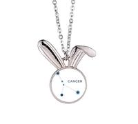 Collier avec pendentif signe du zodiaque constellation du cancer lapin