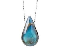 Collier avec pendentif simple en forme de goutte d'eau - Bijoux de fête - Pierre de lune naturelle