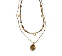 Collier avec pendentif soleil avec pierre naturelle et chaîne en acier inoxydable pour un usage quotidien, One Size, Comme décrit, Produit conforme à la description.