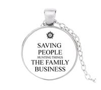Collier avec pendentif Supernatural avec logo « People Hunting Things The Family Business », nan