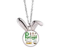 Collier avec pendentif symbole national du Portugal avec motif lapin