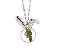 Collier avec pendentif tête de jeu d'ombre chinoise en forme de lapin