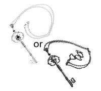 Collier avec pendentif tête de mort vintage pour homme et femme, bijou punk gothique avec chaîne, accessoires d'Halloween, cosplay, cadeau gothique pour éboy, mode alternative