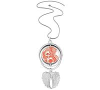 Collier avec pendentif tête d'opéra rouge en forme d'ailes d'ange