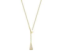Collier avec pendentif triangle en argent sterling 925 - Ton or blanc