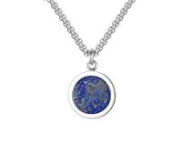 Collier avec pendentif unique en pierre naturelle en acier inoxydable pour femme - Accessoire de mode pour un usage quotidien - Pendentif ovale en acier inoxydable, taille unique, Comme décrit, Comme