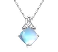 Collier Avec Pierre de Lune Simple en Argent Aterling avec Pendentif en Forme de Larme en Filigrane Bijoux Cadeaux pour Femmes et Filles (D)