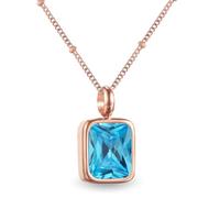 Collier avec pierre de naissance amovible pour femme - Pierres de 12 mois avec signification - Collier plaqué or rose 18 carats - Idée cadeau pour femme et fille - Pour anniversaire, Saint-Valentin