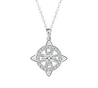 Collier avec pierre de naissance avec nœud de sorcière mystique, pendentif de Protection en cristal naturel, bijoux cadeau for femme, maman, petite amie(Apr)