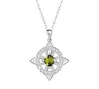 Collier avec pierre de naissance avec nœud de sorcière mystique, pendentif de Protection en cristal naturel, bijoux cadeau for femme, maman, petite amie
