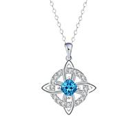 Collier avec pierre de naissance avec nœud de sorcière mystique, pendentif de Protection en cristal naturel, bijoux cadeau for femme, maman, petite amie