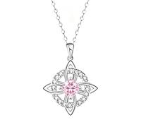 Collier avec pierre de naissance avec nœud de sorcière mystique, pendentif de Protection en cristal naturel, bijoux cadeau for femme, maman, petite amie(Oct)