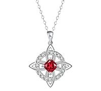 Collier avec pierre de naissance avec nœud de sorcière mystique, pendentif de Protection en cristal naturel, bijoux cadeau for femme, maman, petite amie(Jan)
