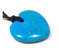 Collier avec pierre de naissance Scorpion - Cœur en howlite turquoise, Verre, Turquoise