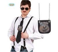 Collier Avec Plaque D'inspecteur De Police - Noir - Unique Gris G