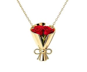 Collier avec pot de fleurs élégant en métal | Collier pour femme avec pendentif en forme de vase floral, pour femmes, filles, mariée et maman ; occasions : mariages, anniversaires, rendez-vous et Lau