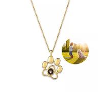Collier avec projection d'images personnalisées, collier avec empreintes de patte de chien, impression d'animal mignon pour les amoureux des chiens, cadeau personnalisé pour les amoureux des chiens