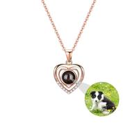 Collier avec projection personnalisée et photo, collier pendentif cœur personnalisé avec photo, colliers « Je t'aime », bijoux personnalisés avec portrait, cadeaux pour femmes, mères, petites amies