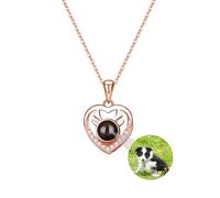 Collier avec projection personnalisée et photo, collier pendentif cœur personnalisé avec photo, colliers « Je t'aime », bijoux personnalisés avec portrait, cadeaux pour femmes, mères, petites amies