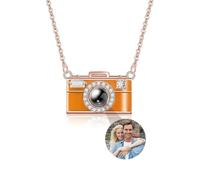 Collier avec projection photo - Pendentif personnalisé - Cadeau personnalisé pour photographe, couple, souvenir commémoratif pour un ami, One size, Acier inoxydable, Pas de gemme
