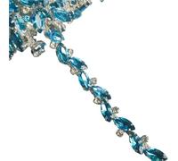 Collier avec strass en cristal, 30 cm, avec dentelle et ruban, garniture en diamant, applique, bijou scintillant for robe de mariée pour Fête Vêtements(Color 2)